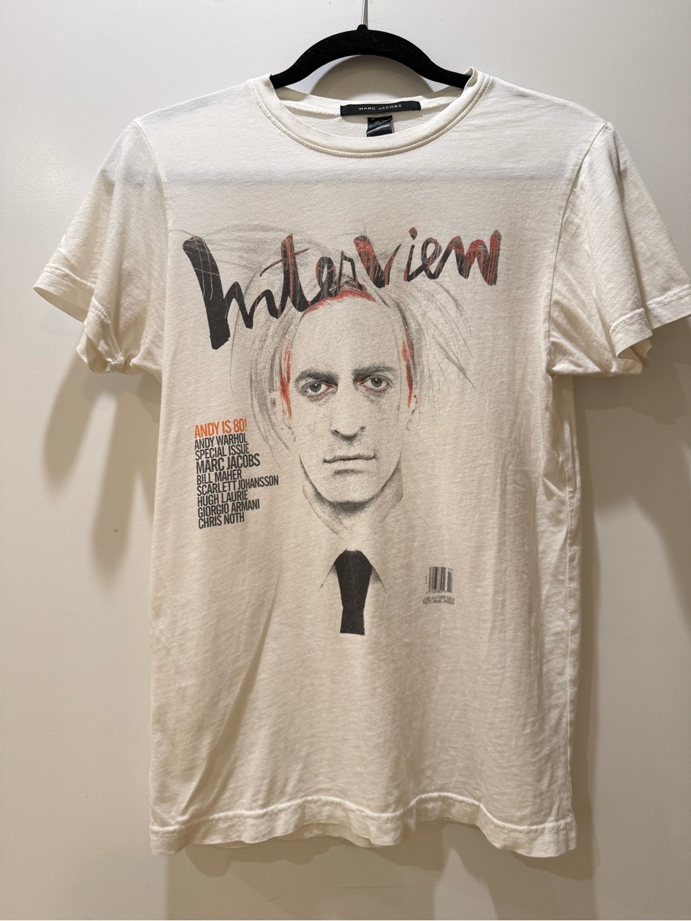 Rare Marc Jacobs Andy Warhol
Interview Magazine Graphic T-Shirt 2008